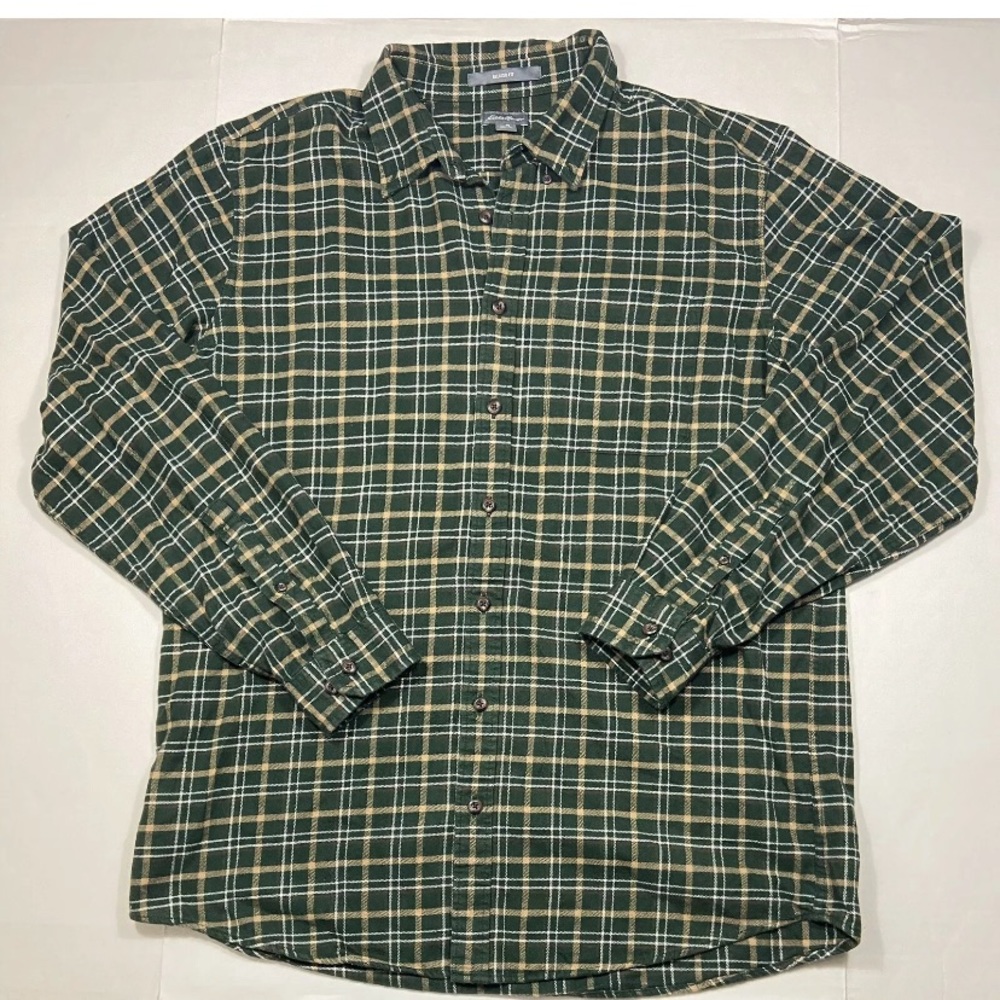 Eddie Bauer Plaid Long Sleeve Button Up Shirt